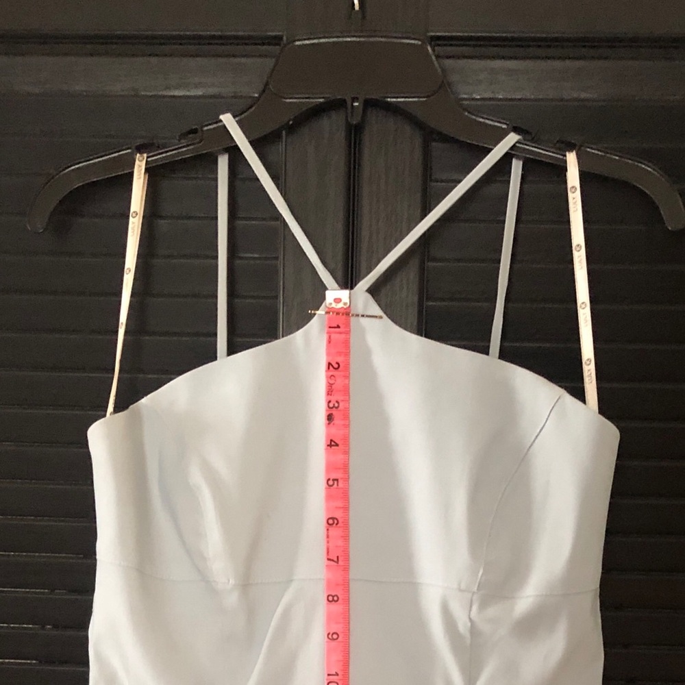 Pale blue Grecian neckline